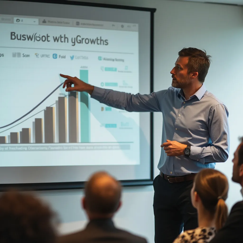 UK business growth chart presentation
