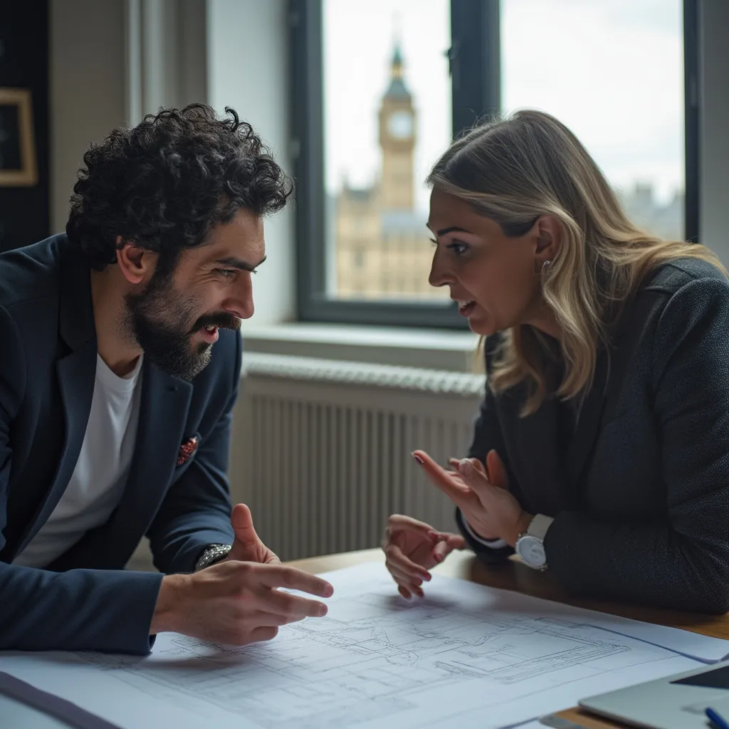Founders discussing business strategy in a UK setting